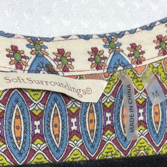 Soft Surroundings Paloma Floral Geometric Printed Velvet Tunic Top - Picture 6 of 10